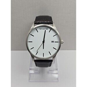 MVMT Classic Minimalist 45mm Date Watch Silver Tone White Dial New Battery 3ATM